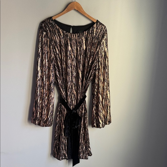 NEW Betsy & Adam Plus Size Sequined Belted A-Line Dress 18W - Picture 2 of 12